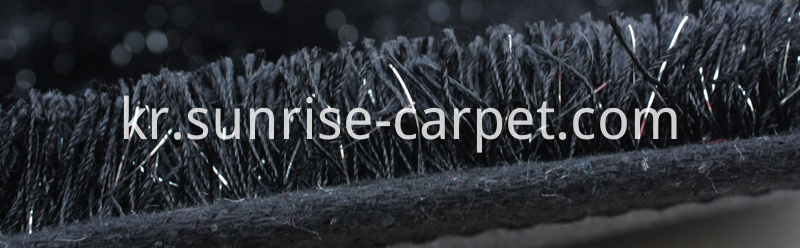 폴리 에스터 두꺼운 원사 일반 깔개 검정 Polyester Thick Yarn Plain Rug Black